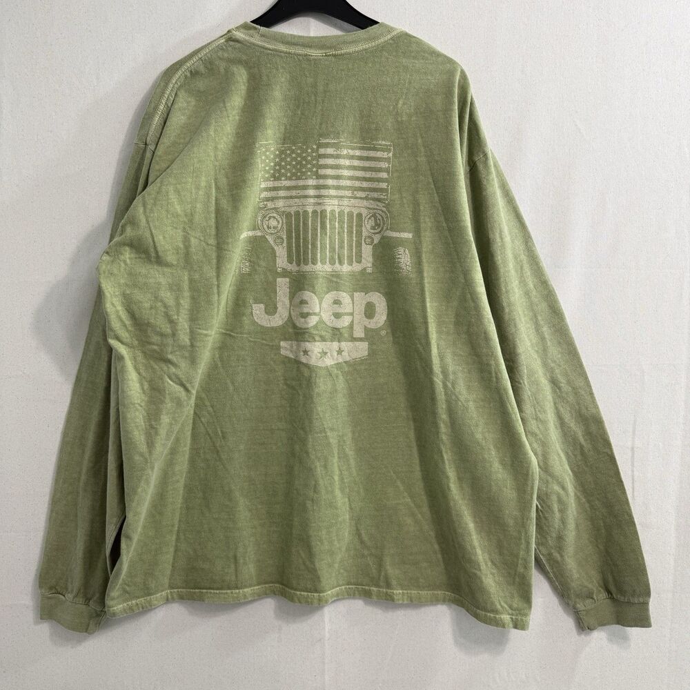 Crazy Shirts Hawaii "Jeep" L/S t-shirt Men Size XL Green